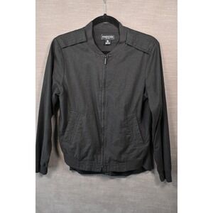 Kenneth Cole New York Men Black Linen Blend lightweight Spring Shirt Jacket Sz M